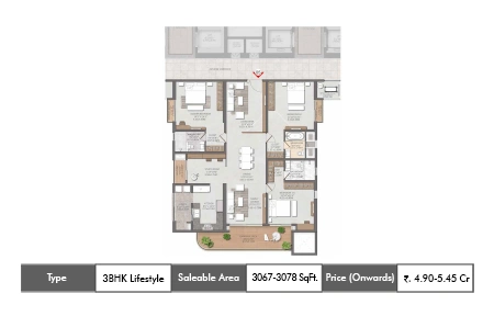  BHK 3067-3078 SqFt SqFt