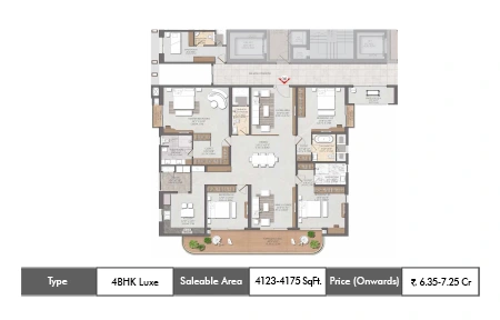 4 BHK  4123-4175 SqFt	